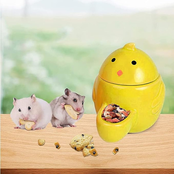 Liten keramikdispenser för vatten till smådjur, hamstermatskål, automatisk