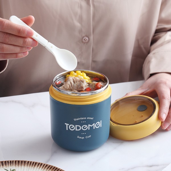 Thermal Lunch Box Food Container With Spoon PP Material Vacuum Cu