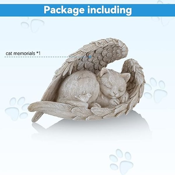 1 stk. Resin Statue Cat Angel Memorial Statue til minde om vores tabte