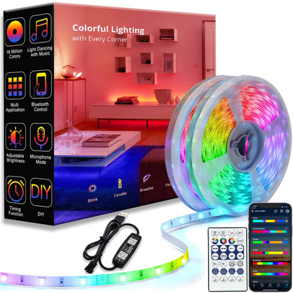 5V lysfarge USB lyslist RGB flash fargeendring veddeløpshest b