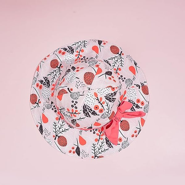 Babyflicka Sommarhatt Anti UV Flicka Solhatt Baby Flickor Barn Solhatt Unisex Hopvikbar Solskydd Strand Babyflicka Solhattar UPF 50+, Storlek 48 är lämplig för 12-24 månader