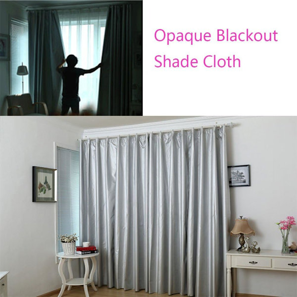 Blackout Drapery Shade Fabric Svart og Sølv Skygge Lys Vanntett Sol