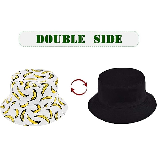Sommarfiskarehatt Bob Herr Bucket Hat Bucket Hat Sommar Bomull Kort Brätte Anti-UV-skyddshatt för Vandring Camping Resor Fiske Bananer