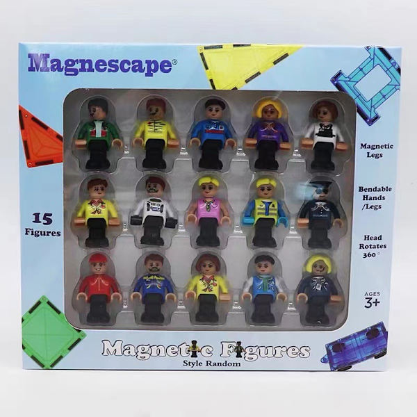 Magnetiska figurer Community Set med 15 delar - Spela människor perfekt för magnetisk T
