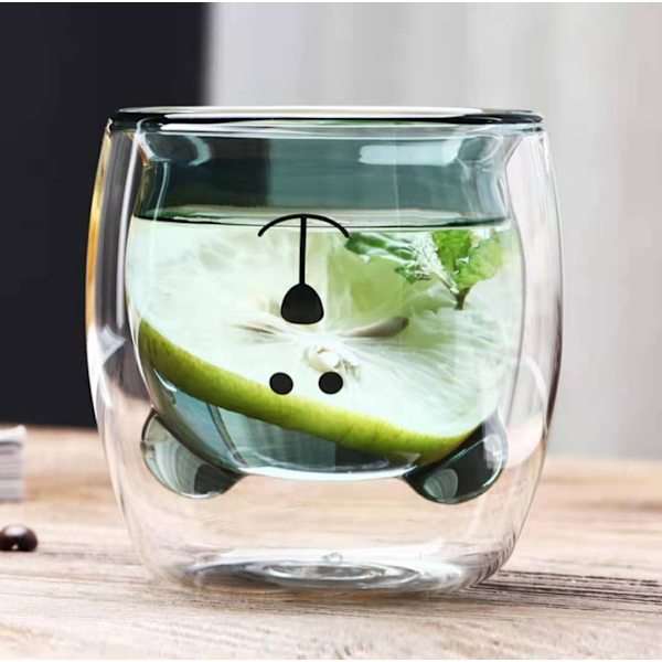 Söta ölmuggar kaffe te glas dricksglas, transparent