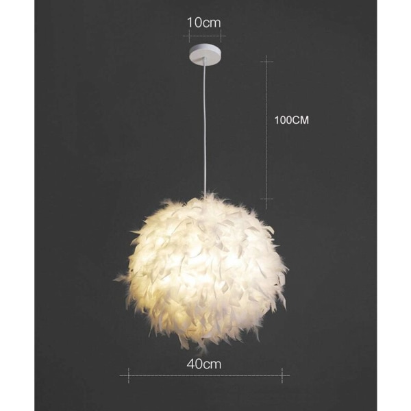 Fjäderhängande ljuskrona, plymljuskrona, diameter 30cm E27 -