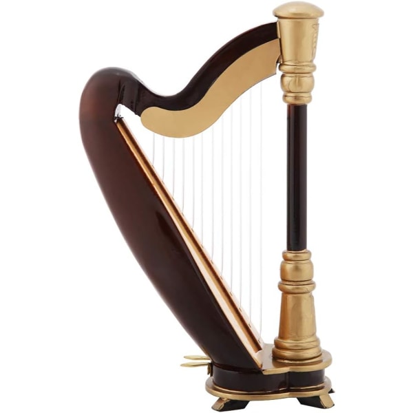Klassisk Miniature Harpe Wind Up Harpe Træ Miniature Harpe Replica