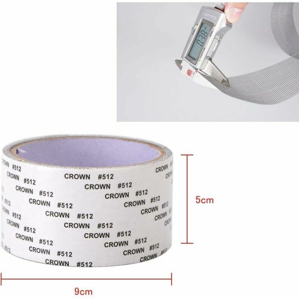 Skærmreparationstape - 5cm x 2m Vindue Reparationsskærm Reparationssæt (Grå)