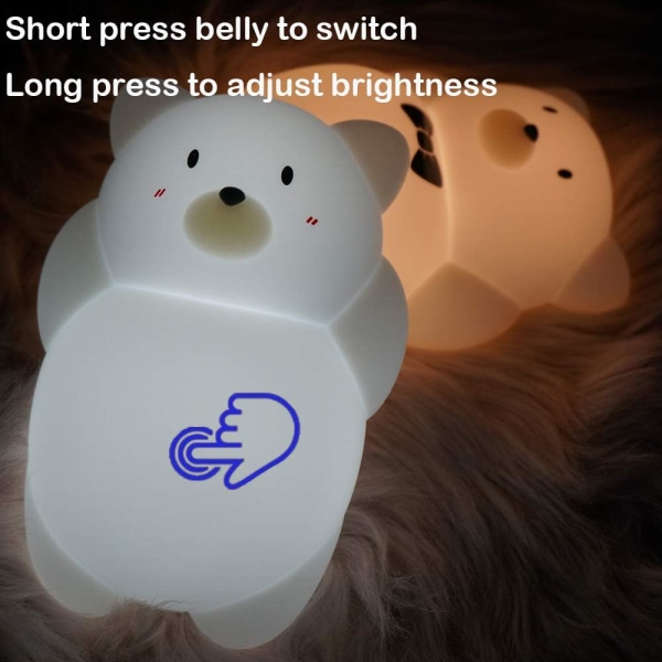 LED nattlampa för barn söt liten mammy bear USB laddning