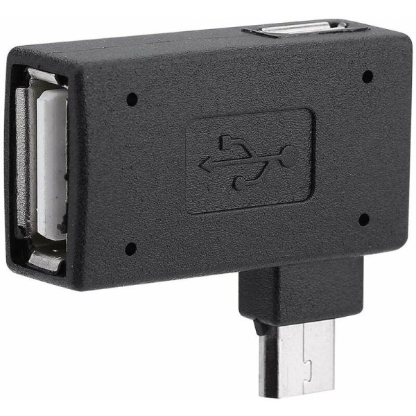 2-pakkaus Micro USB 2.0 -oikeanpuoleinen 90 asteen kulma uros-naaraspääte O