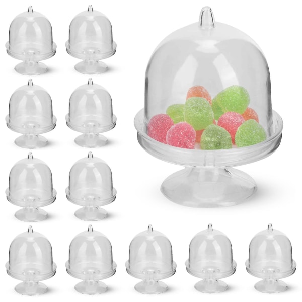 12 stk Mini Kage Stand Cupcake Display Tallerken, Plast Candy Holder
