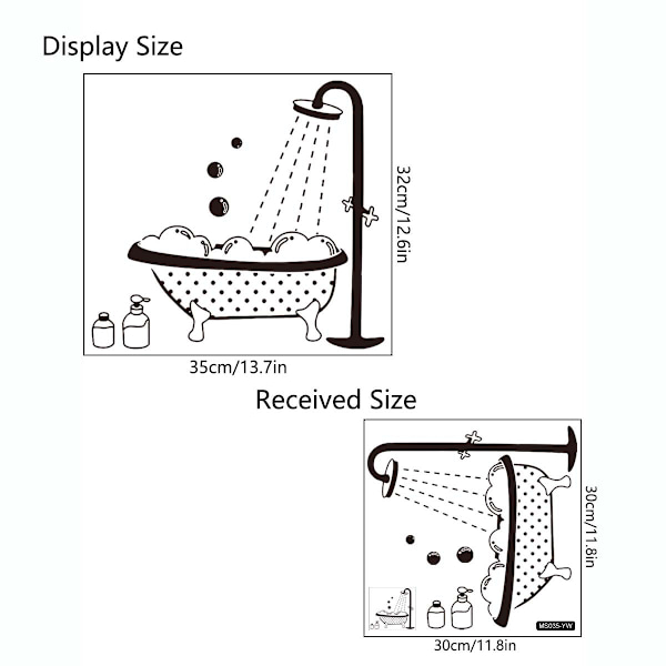Väggdekal Väggdekaler för Toalett/Badrum/Badkar Dörr Dusch