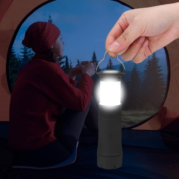 LED Bärbar Camping Lykta, Batteridrivna Ficklampor, Foldab