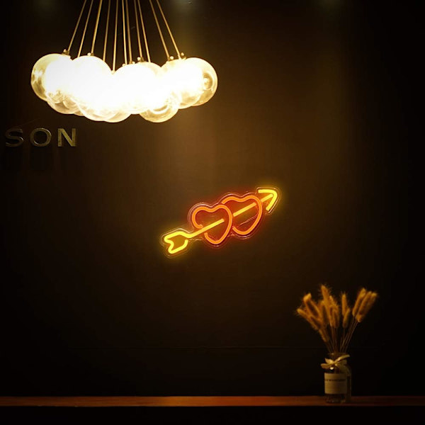 15,9' Neonhjärta LJUSskylt, väggdekoration neon skylt Konst LED NE