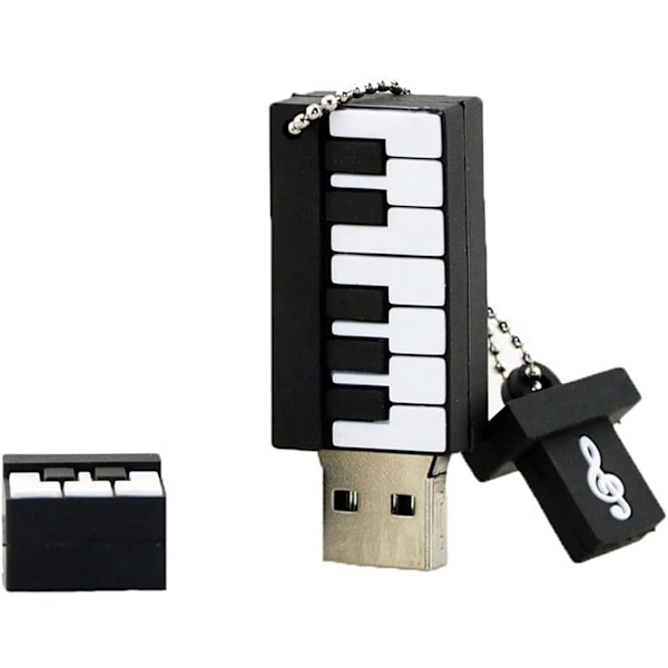 Piano-muotoinen USB 2.0 -muistitikku USB-levy Pen Drive (musta, 4 Gt)