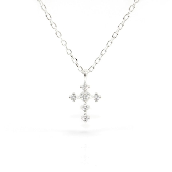 Uusi keltakultainen yötaivas Starlight Mini Cross Zircon -kaulakoru s9