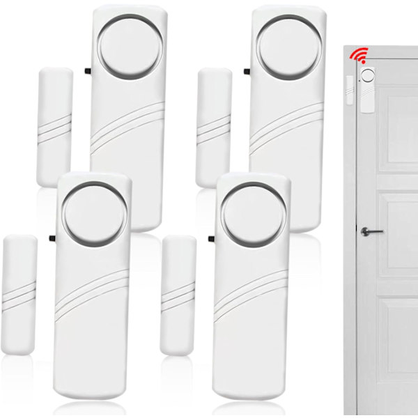 Pack Mini Fönsterdörrlarmdekal med Trådlös Magnetisk Sensor 90dB - Wi