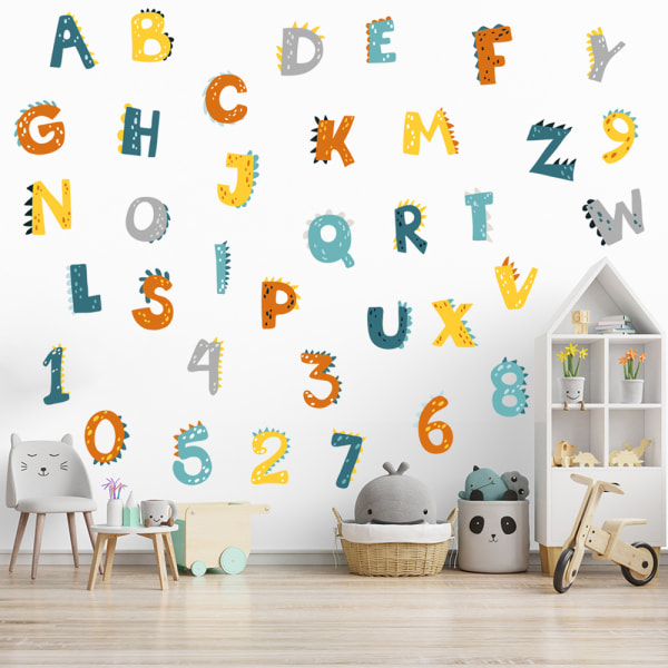 26 bogstaver og tal tidlig læring wallsticker stue være