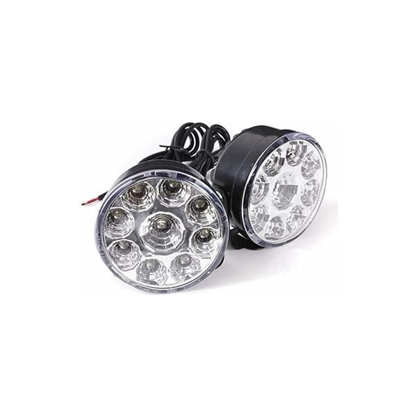 2 stk. 12V 4.5W Hvide Runde Dagslys Bil Universal R