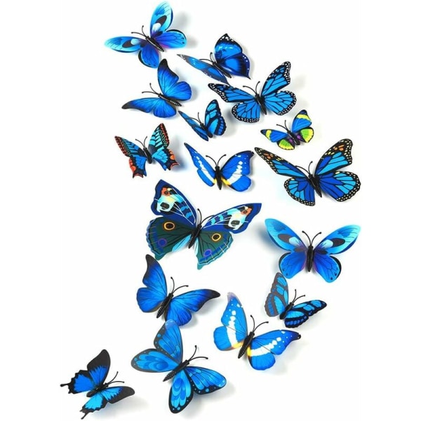 36 stk. 3D sommerfugl vægklistermærker væg sommerfugle pigeværelse
