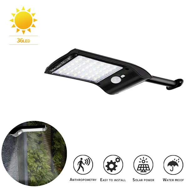 36LED Solcellslampor Utomhus Rörelsesensor Ljus Tillbehör för
