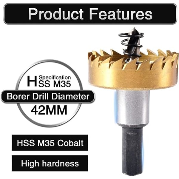 42mm HSS hålsåg i rostfritt stål, metallborrning för metallborr