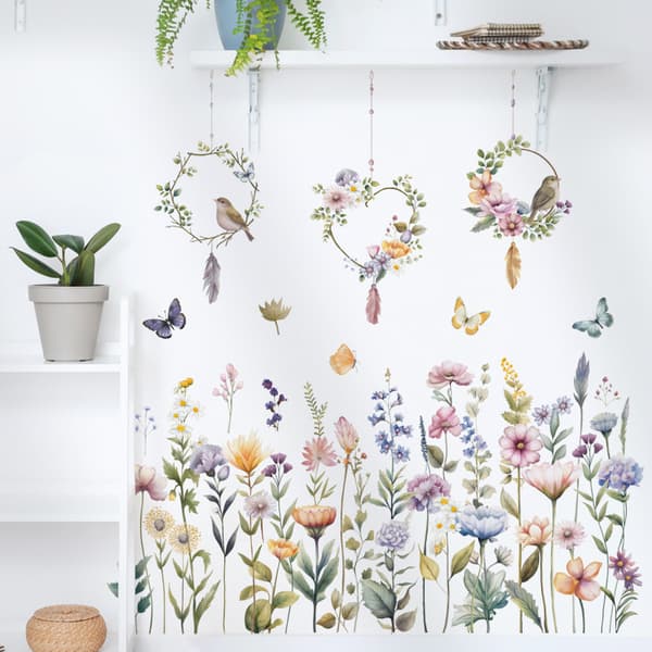 väggdekal vuxen sovrum väggdekaler blommor väggdekal blommor Mural