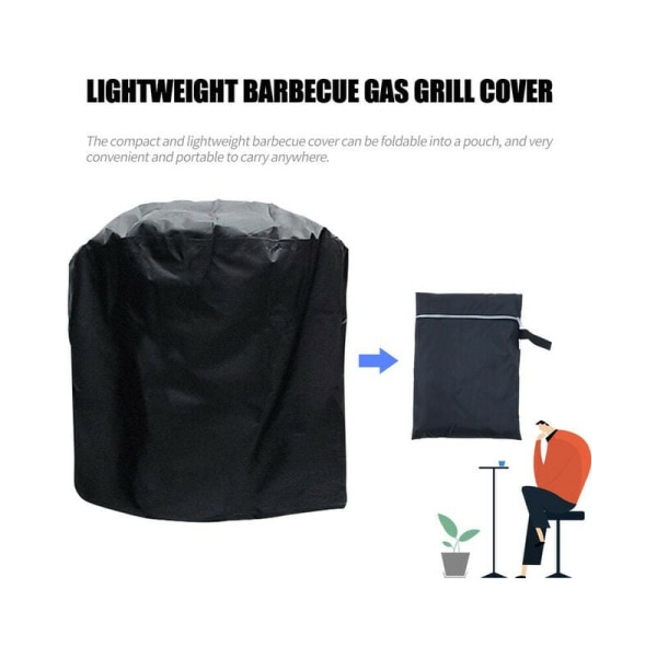 Grill Cover Made of 210D Oxford Cloth Black Coated with Silver, W