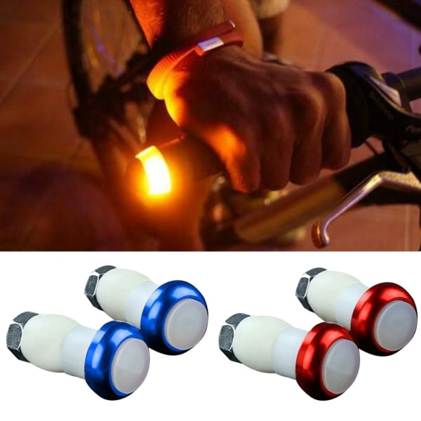 2 par Safety Bike Cykel Blinkers Handtag End Cap LED Re
