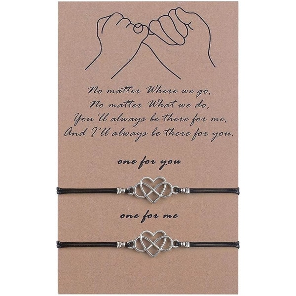 2 st Pinky Promise Heart Infinity Armband Distance Matching fo