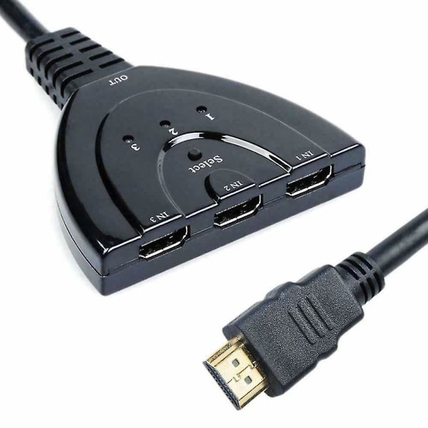 3 Port Hdmi Splitter Cable 1080p Switch Hub Adapter For Hdtv Ps4