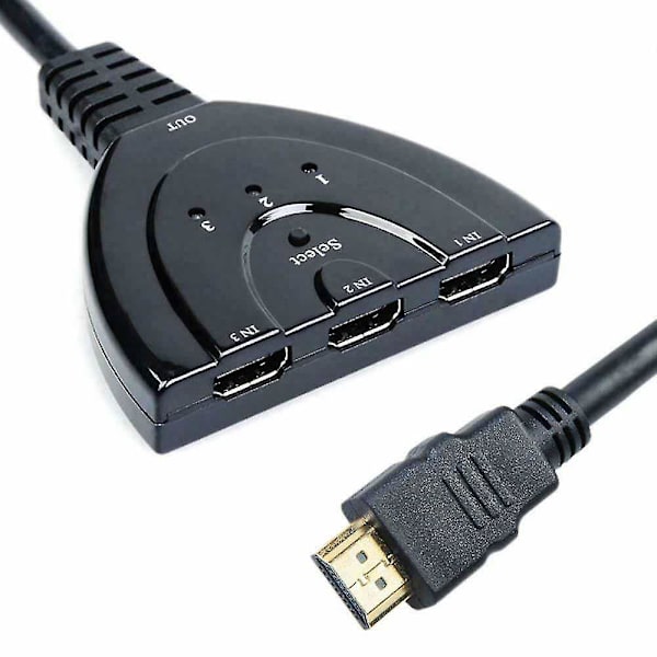 3-portars HDMI-splitterkabel 1080p Switch Hub-adapter för HDTV PS4