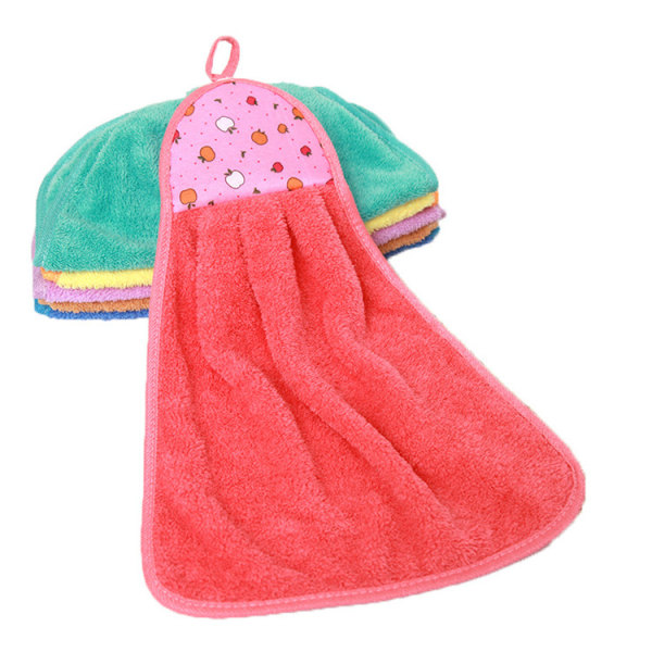 Set med 4 mjuka handdukar för kök eller badrum, Coral Fleece T