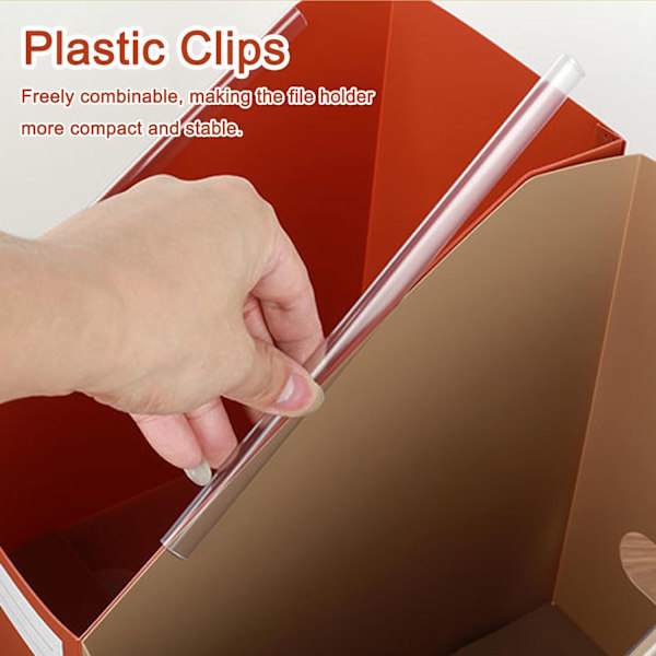 3-pack plasttidningshållare, hopfällbar vertikal filorganisatör för papper