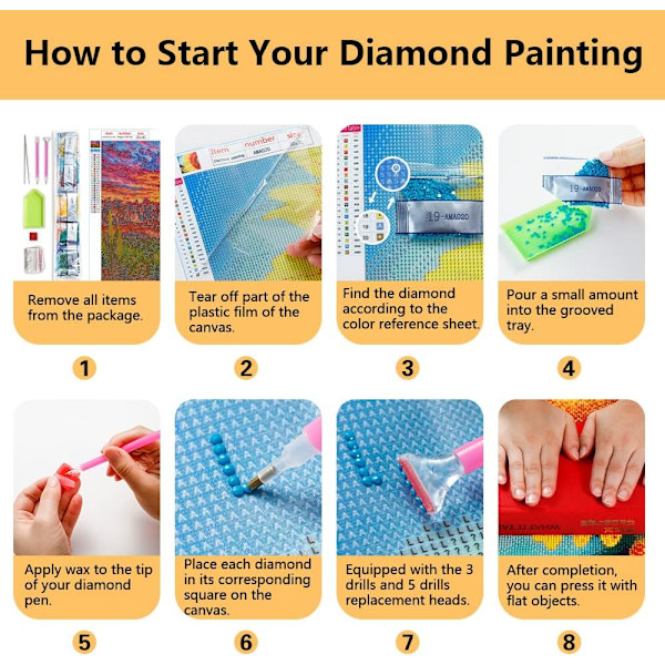 5D Diamantmålning Solnedgång DIY Rund Full Borr Diamantmålning