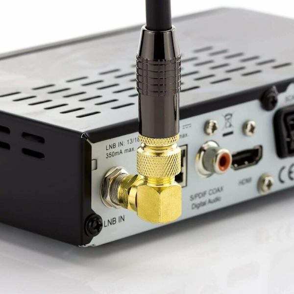 4 st Höger Vinkel Tumme F Huvud Adapter Kabel TV Set Top Box Konverter