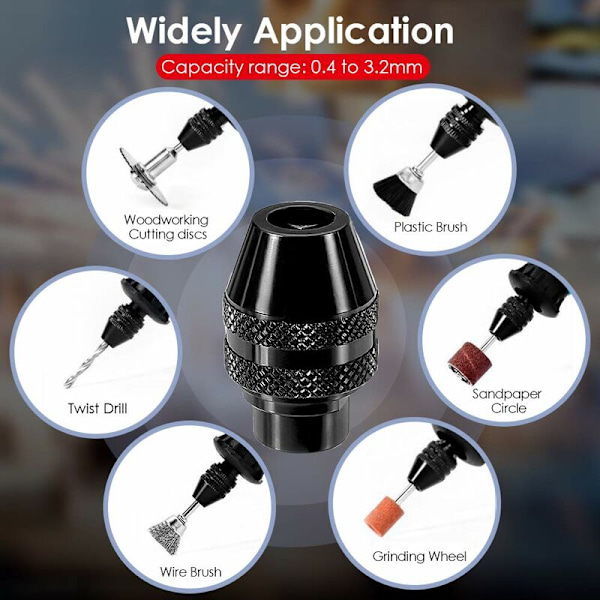 Dremel 4486 Universal Keyless Chuck 0,4 mm till 3,2 mm för roterande multiverktyg, Versailles