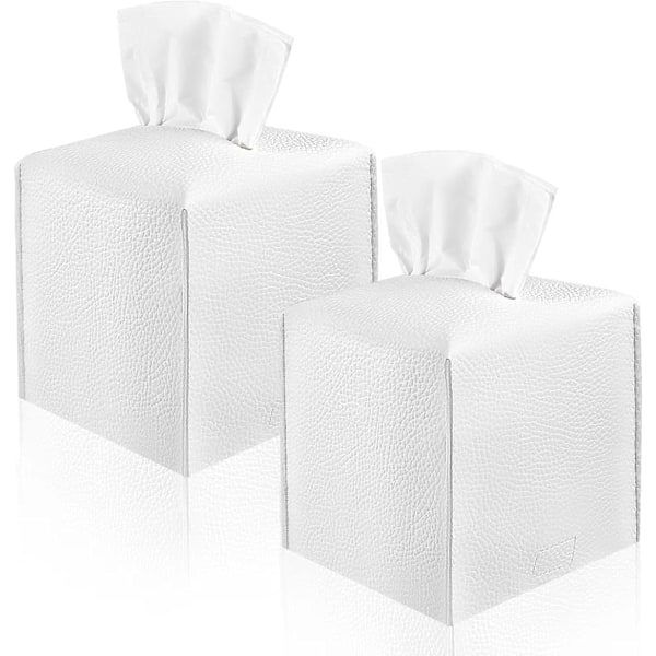 2-pack, VIVIDLY servettbehållare, fyrkantig modern PU-läder servettbehållare