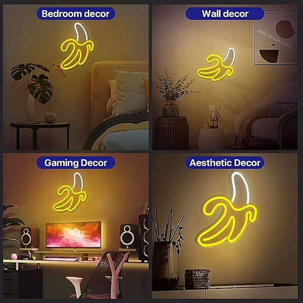 1 st LED Neon Bananformad Neon LED Ljusskylt Dekoration Neo