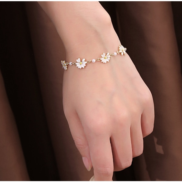 Daisy Flower Magnetiskt Armband, Justerbar Berlock