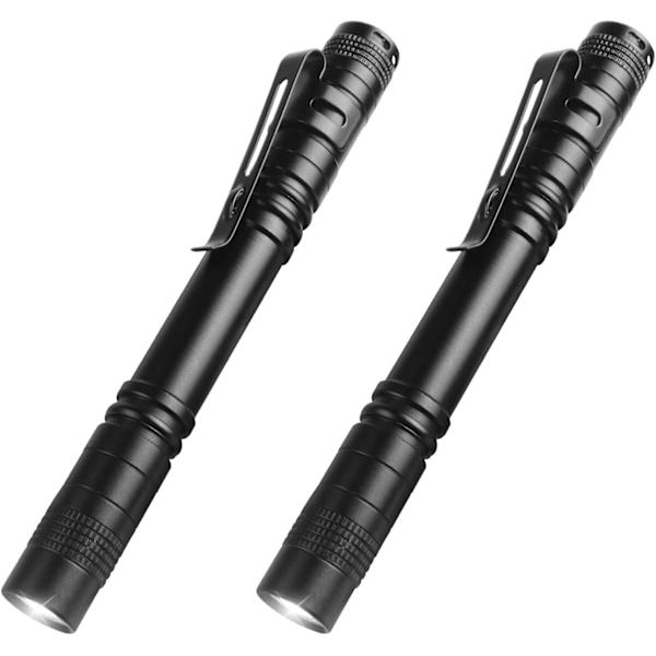 2 st LED-ficklampor med hög ljusstyrka, miniformat ficklampa i form av en penna