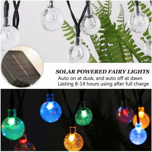 50 LED Solar String Lights - Vattentät, 8 ljuslägen - Indoo