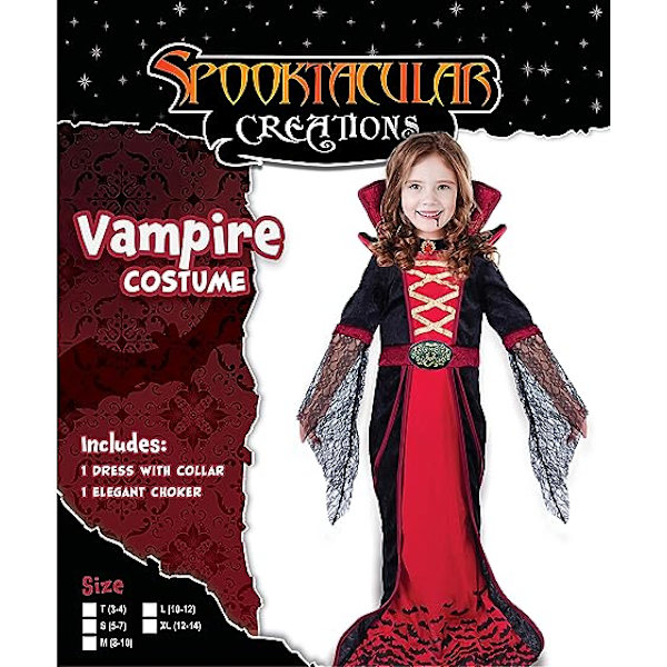 Kvinnors kungliga vampyrklänning Deluxe Set Victoria gotisk Halloween
