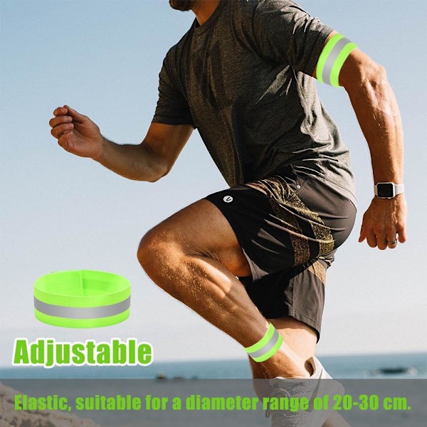 10 stycken reflekterande justerbara armband med hög synlighet, reflekterande säkerhetsband