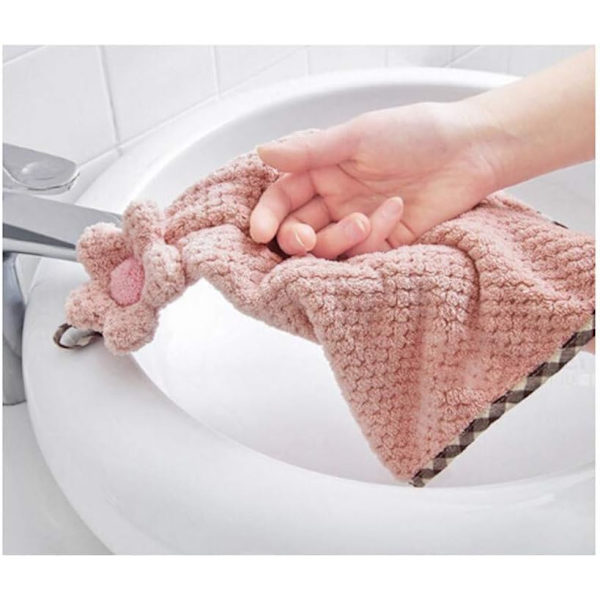 4-pack mikrofiberhanddukar, kökshanddukar med ögla, badrumshanddukar hängande, snabbtorkande absorberande mikrofiberrengöringsdukar (4 färger)