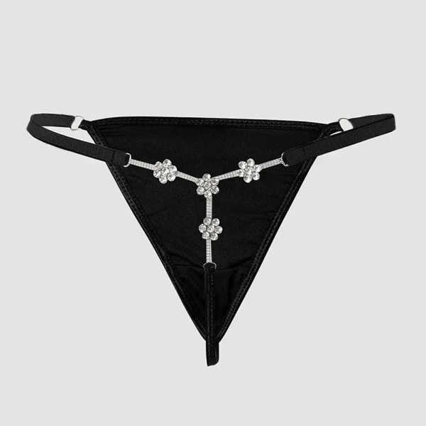 Kvinder Sexede Trusser Blomster Rhinestone Blonde Trusser Thongs Underwea