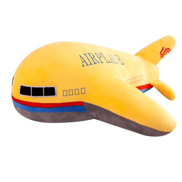 Lentokoneen tyynynukke, sarjakuva Lentokone Pehmolelut Lasten Nukkuva Selkätyyny Simulaatio Lasten Lelut (keltainen)