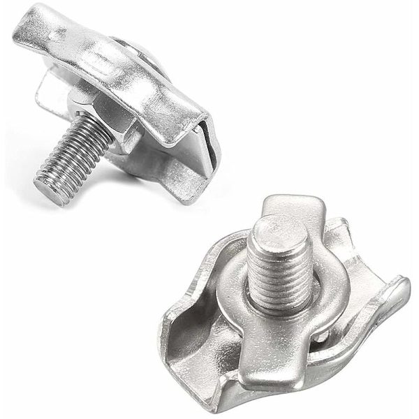 Wire Rope Clamp Single Clip, 304 Rostfritt Stål Wire Rope Clamp, För M2 Stålkabel 20 st Silver Tone