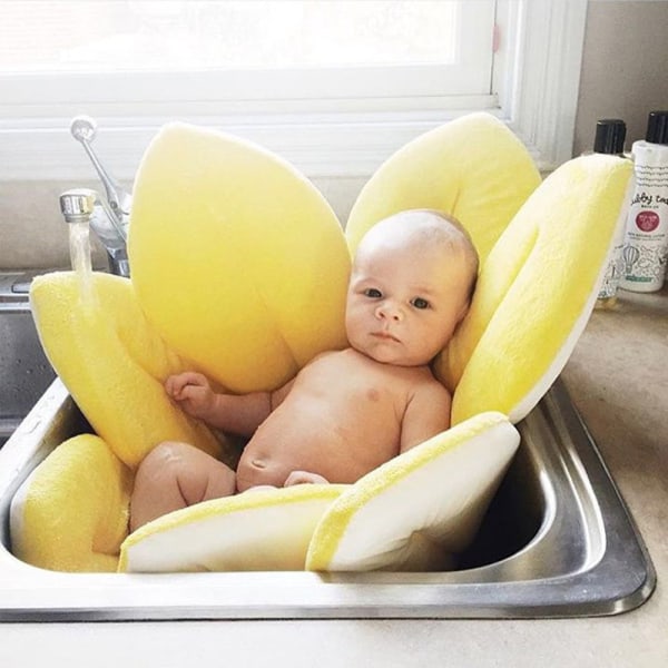 Solsikke Blomstermatte Baby Shower Badepute Sikkerhet Petal Cushio