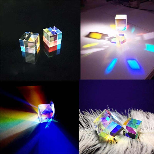 Kombinerad färgprisma K9 optisk glaslins ljuskub liten cementerad lins